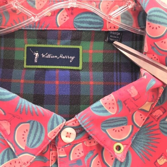 William Murray SEED SPITTERS Golf POLO Pink Watermelon Print Size XL - Picture 9 of 10